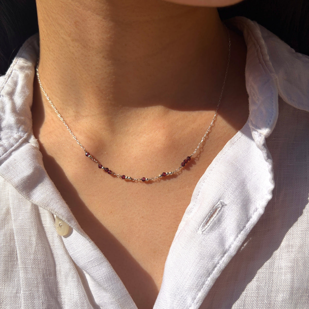 Classic Birthstone Morse Code Necklace