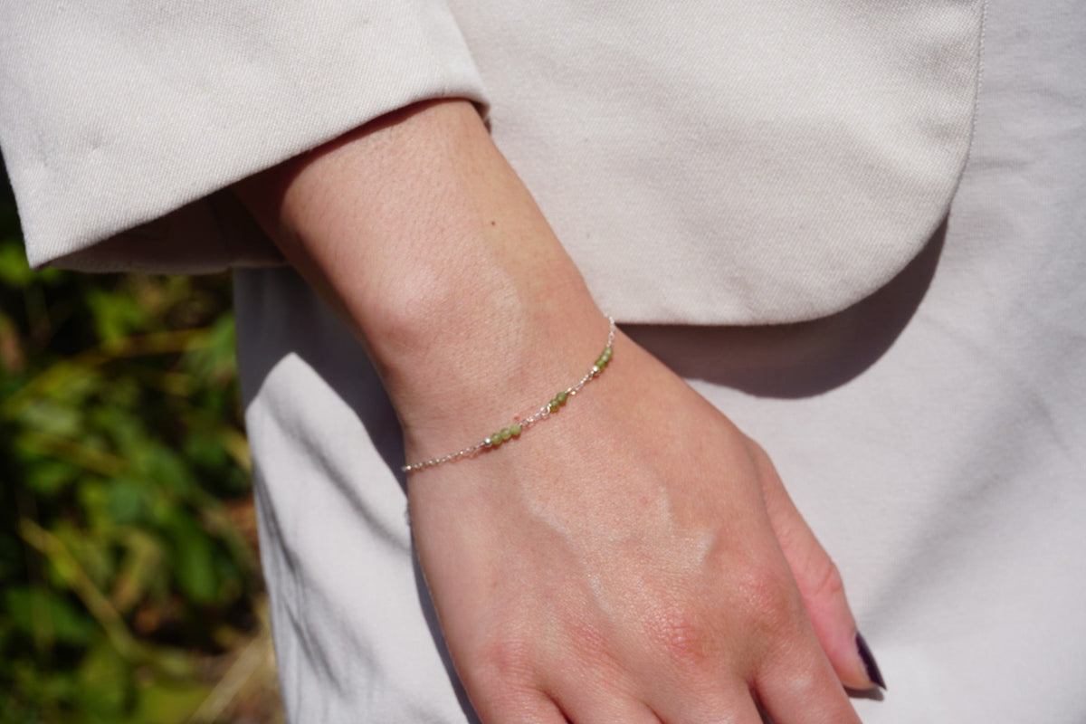 Classic Birthstone Morse Code Bracelet