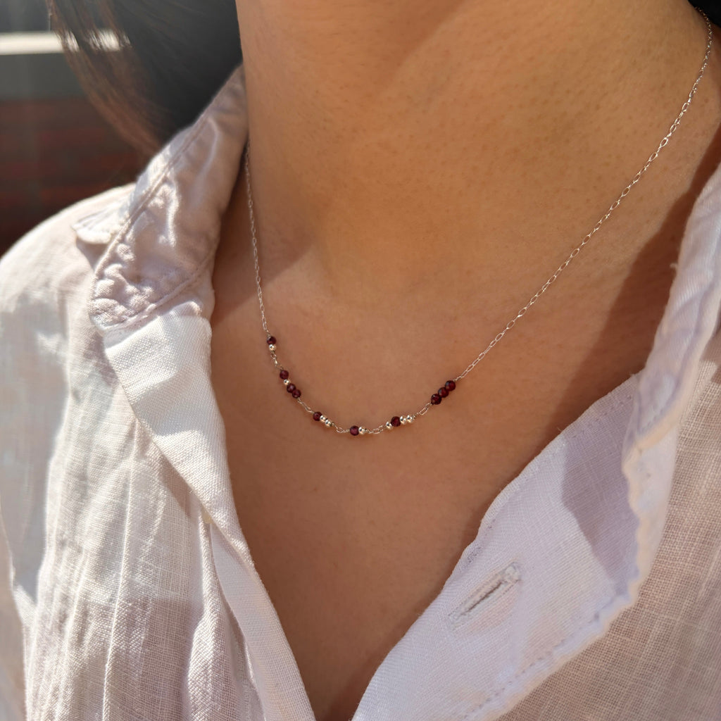 Classic Birthstone Morse Code Necklace