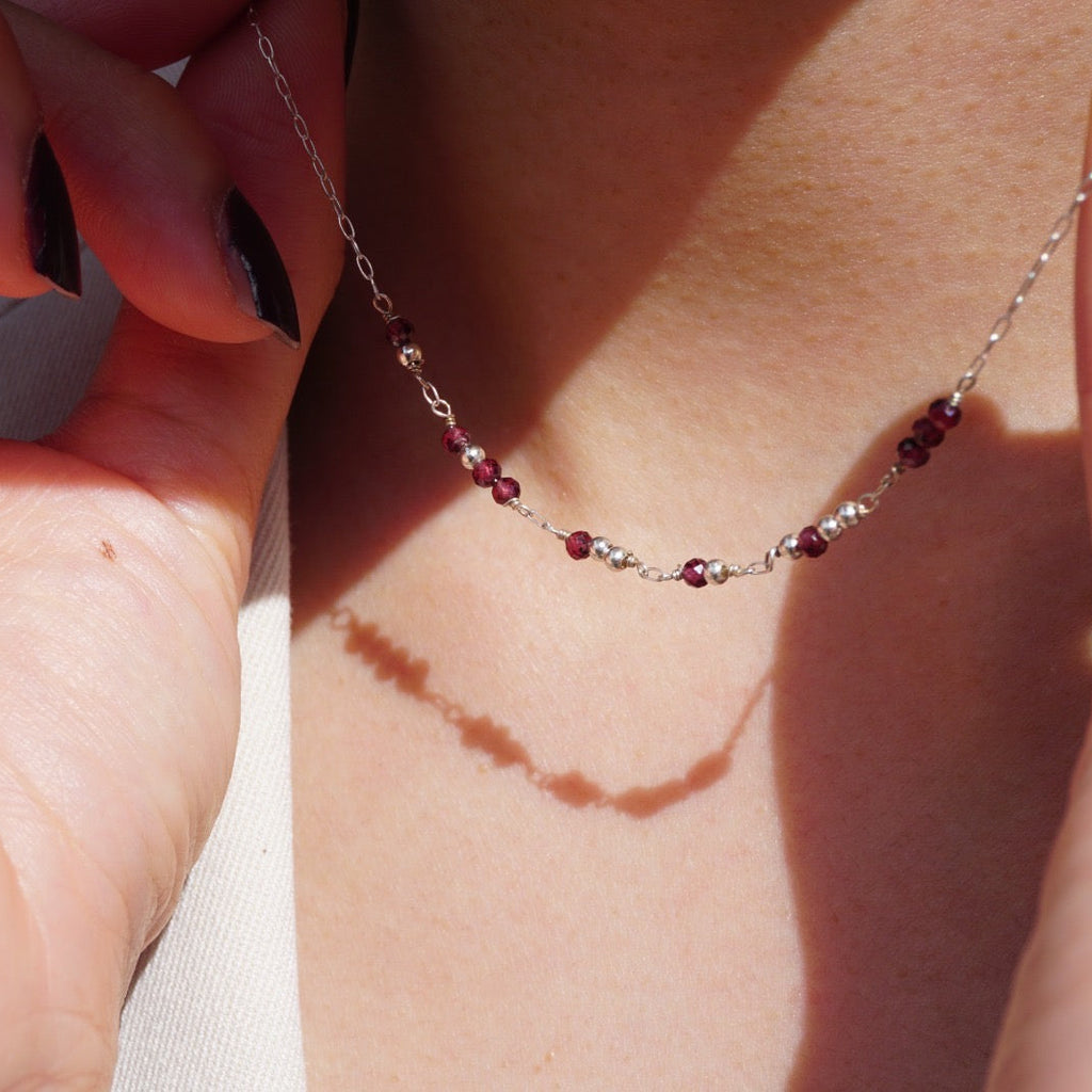 Classic Birthstone Morse Code Necklace