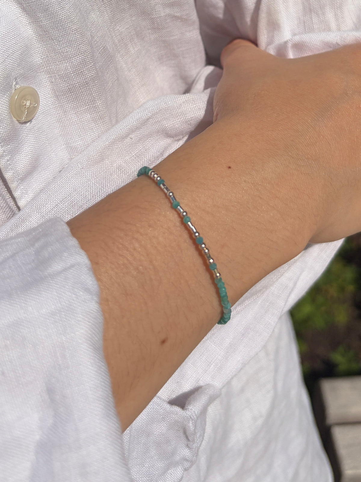 Fully Beaded Birthstone Morse Code Bracelet