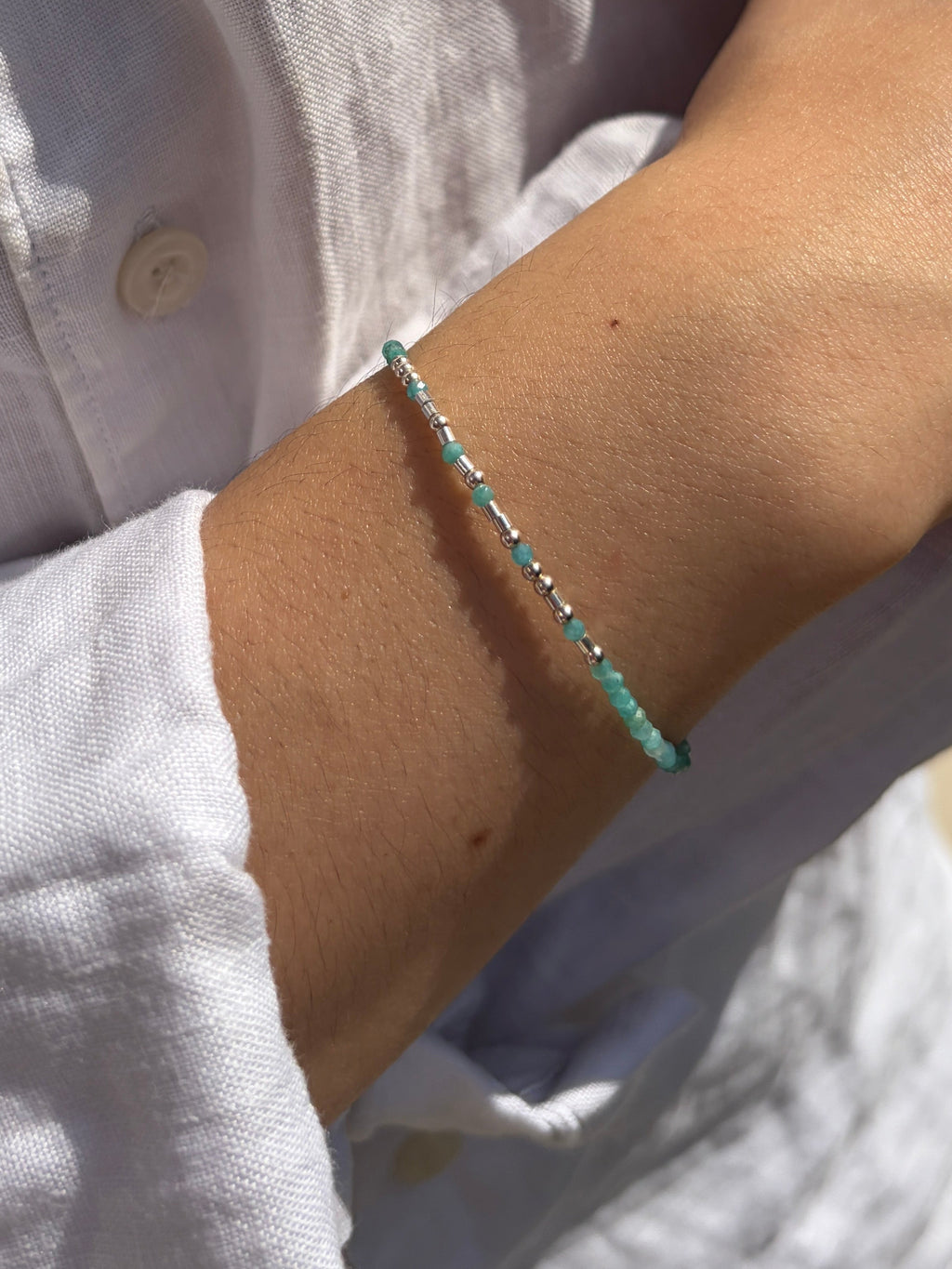 Fully Beaded Birthstone Morse Code Bracelet
