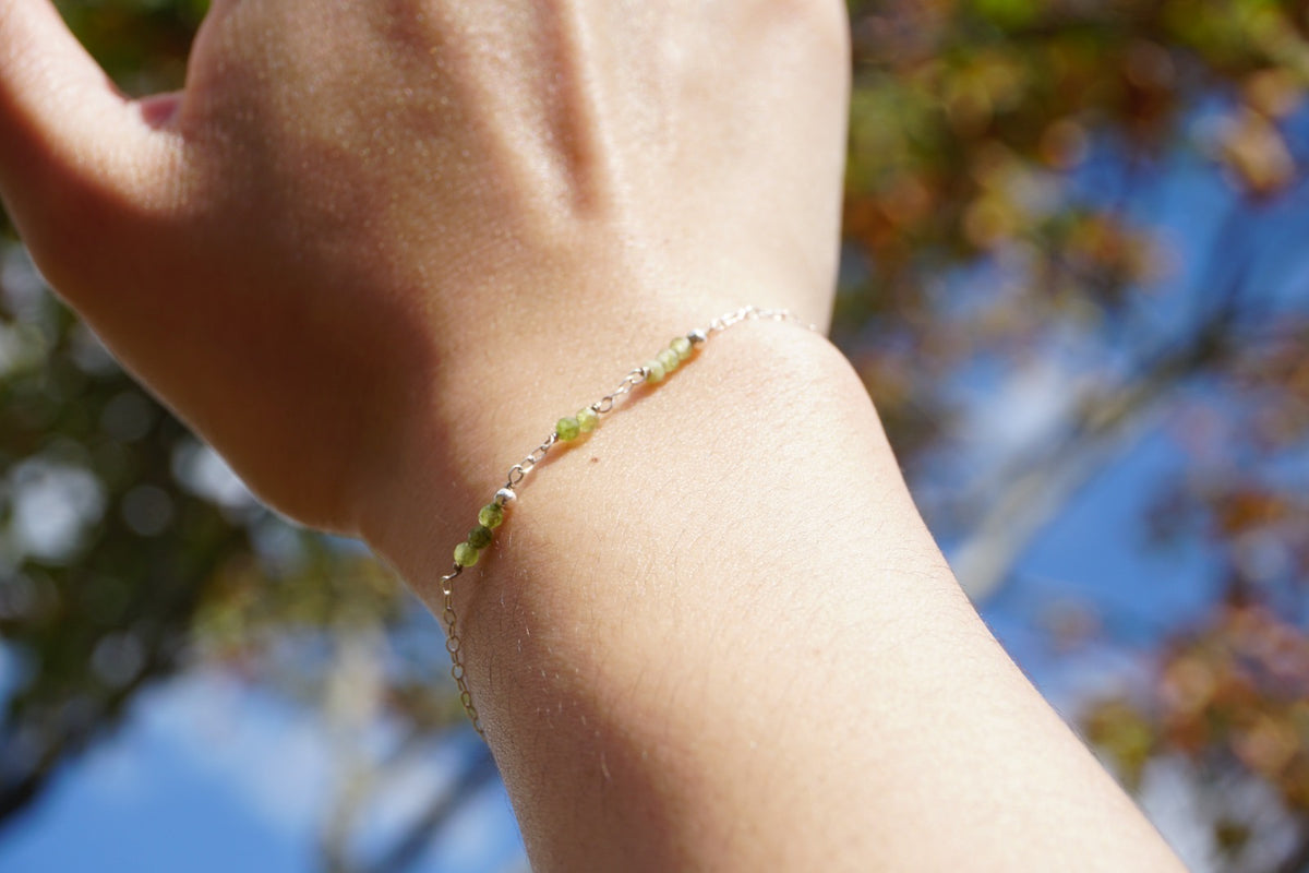 Classic Birthstone Morse Code Bracelet