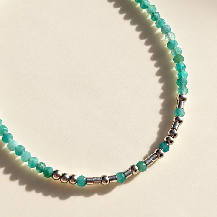 Fully Beaded Birthstone Morse Code Bracelet
