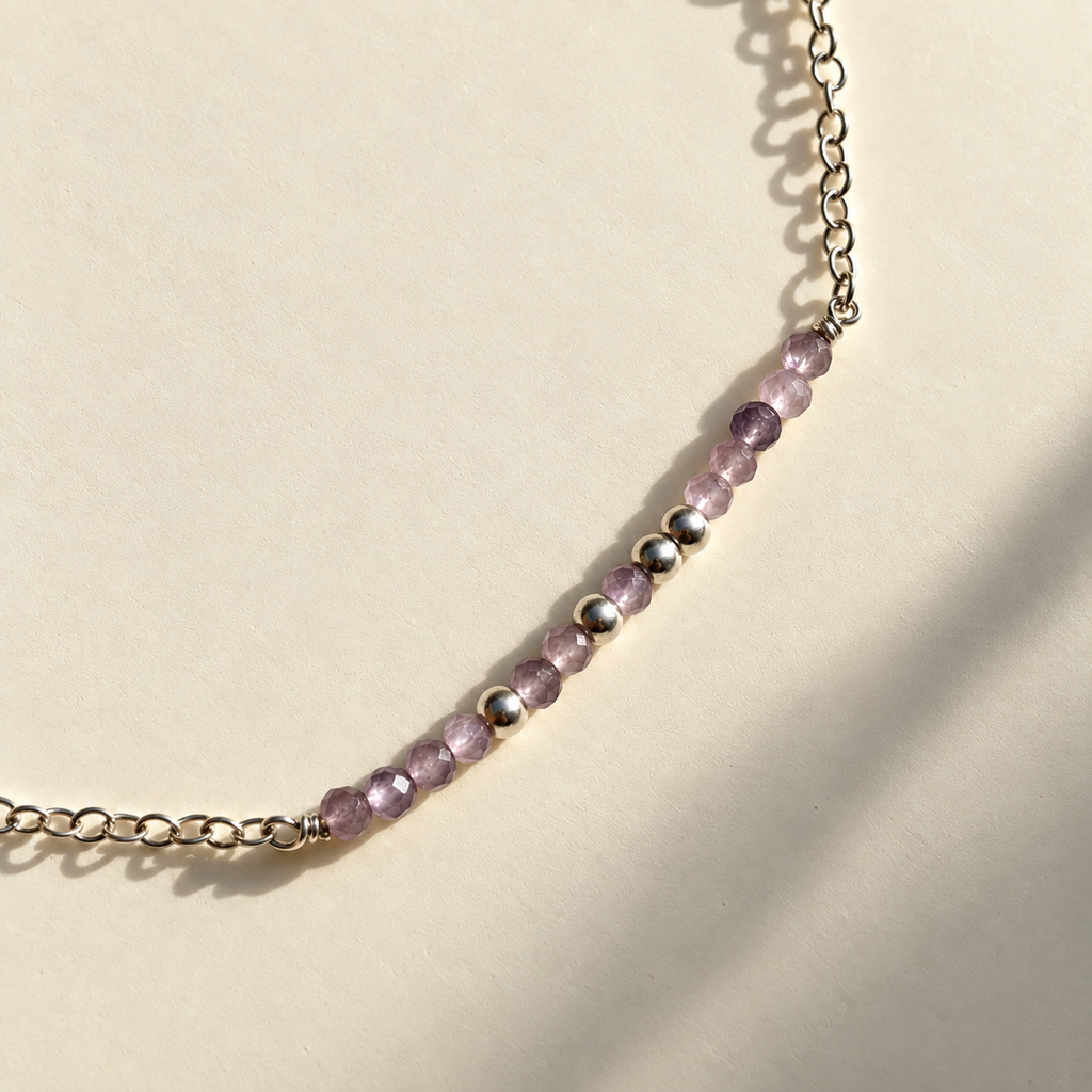 Strand Birthstone Morse Code Necklace